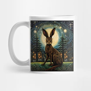 Hare, Pagan Hare, Pagan Art, Moon, Animal, Mug